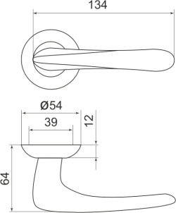 Ручка Armadillo (Армадилло) раздельная R.LD54.Pava (Pava LD42) GP/SG-5 золото/матовое золото TECH (кв. 8х140)