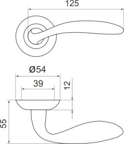 Ручка Armadillo (Армадилло) раздельная R.LD54.Virgo (Virgo LD57) SN/CP-3 матовый никель/хром