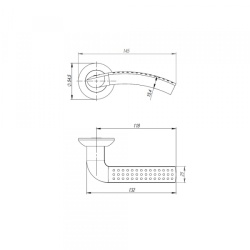 Ручка Punto (Пунто) раздельная R.TL54.LOGICA 170mm SN/CP-3 мат. никель/хром 8x170мм M4(12х80х50)