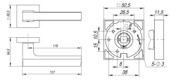 Ручка Fuaro (Фуаро) раздельная K.DM51.FLASH (FLASH DM) CP/SN-8 хром/матовый никель