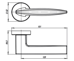 Ручка Armadillo (Армадилло) раздельная R.URB52.SQUID (SQUID URB9) MWSC-33 итальянский тисненый