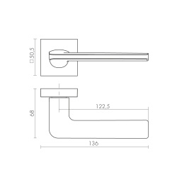Ручка Fuaro (Фуаро) раздельная K.DM51.FLOW (FLOW DM) WH-19 белый
