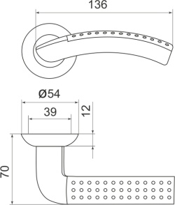Ручка Armadillo (Армадилло) раздельная R.LD54.Libra26 (Libra LD26) AB/GP-7 бронза/золото