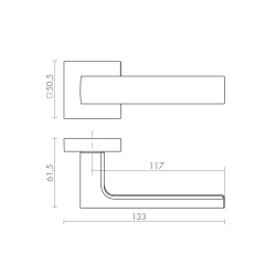 Ручка Fuaro (Фуаро) раздельная K.DM51.Straight (Straight DM) BL-24 черный