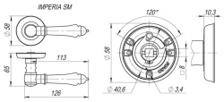Ручка Fuaro (Фуаро) раздельная R.SM58.IMPERIA (IMPERIA SM) AB-7 матовая бронза