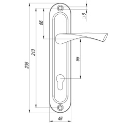 Ручка Punto (Пунто) на планке HANDLE90.CRONA.18-85 (P90 8518 CRONA) AB бронза