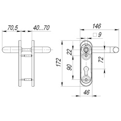 Ручка Fuaro (Фуаро) дверная FP.DH172.0433 NE (DH-0433 NE) (9x140) с пружиной BL-24 черный