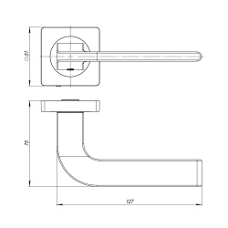 Ручка Ajax (Аякс) раздельная K.JK51.SPLINE (SPLINE JK) GR-23 графит