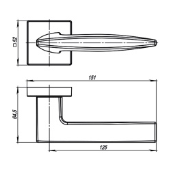 Ручка Armadillo (Армадилло) раздельная K.USQ52.SQUID FSG флор. золото