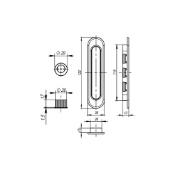 Ручка Armadillo (Армадилло) для раздвижных дверей SH.LD152.010 (SH010) СP-8 хром